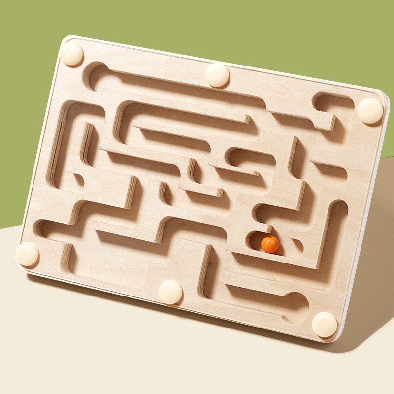 Board Game Quarto - Küçük ahşap denge boncuk labirent, dengeleme