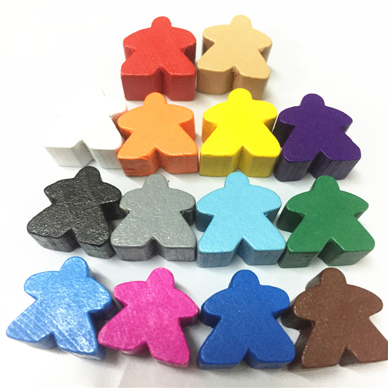 Chess Set Wooden - 14 adet ahşap insansı Meeples piyon
