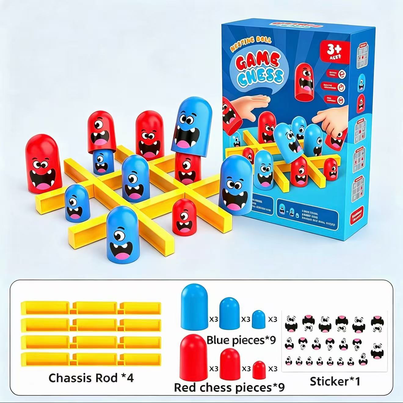 Board Game Quarto - Tic-Tac-Toe Yemek Yiyen ve Boyutlandırılan İstifleme