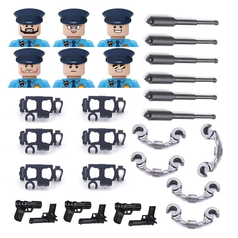 Lego Set Creator - 6 adet/takım, ABD Şehir Polisi kelepçesi,