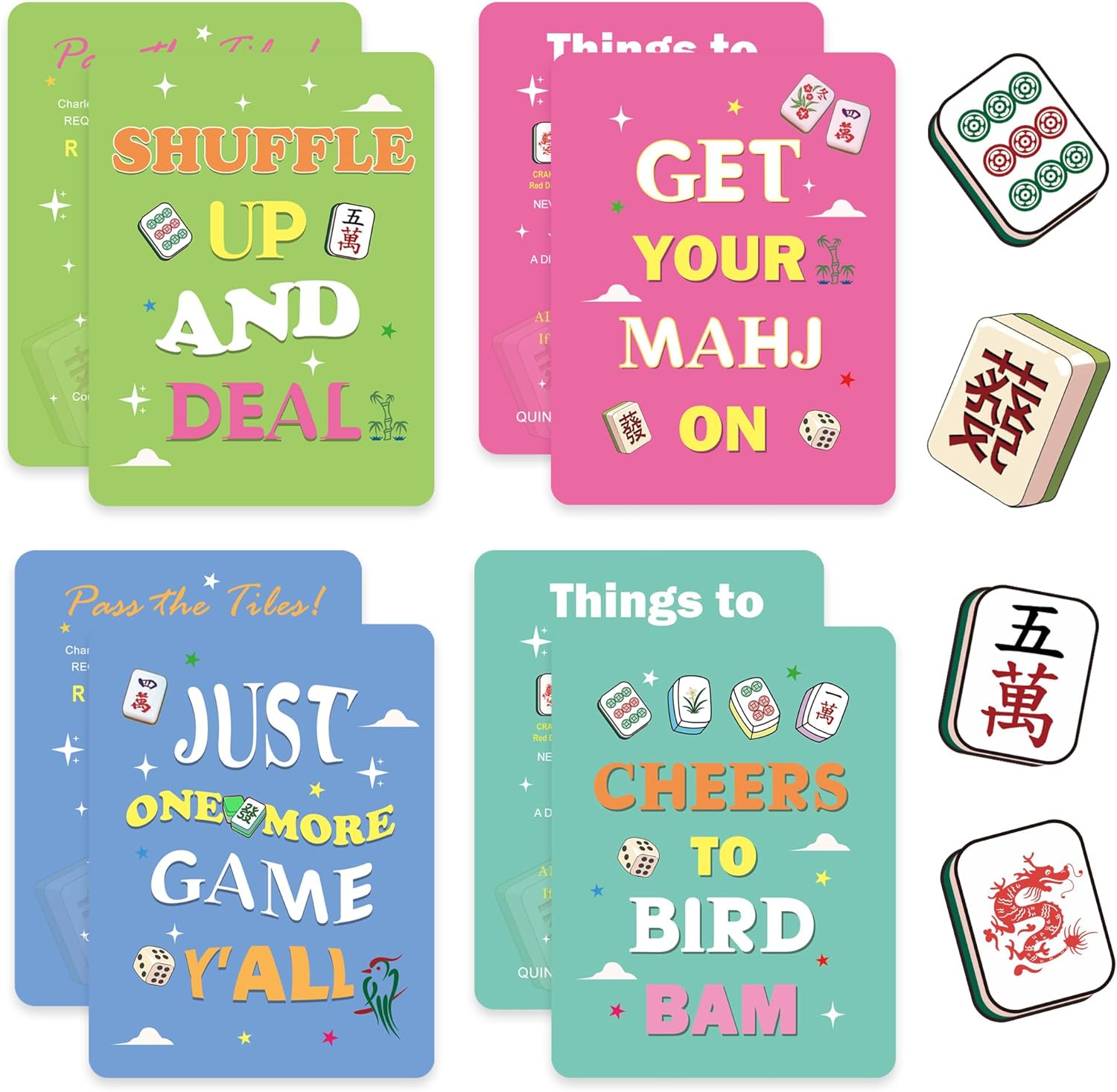 4 adet 4 adet renkli Mahjong k - Board Game Mahjong incelemesi ve fiyatı